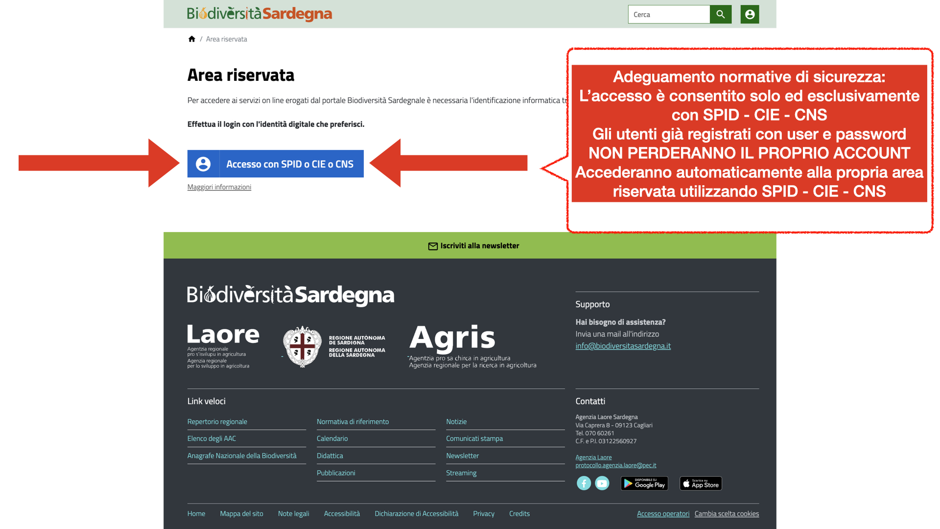 Visualizza la notizia: PROCEDURA DI LOGIN AL PORTALE - ADEGUAMNETO NORMATIVE SICUREZZA