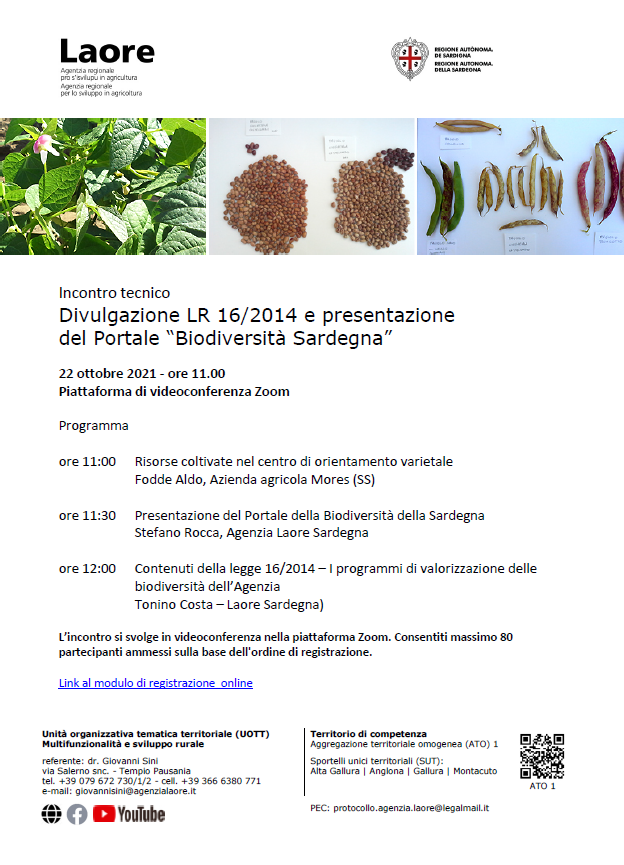 Visualizza la notizia: Divulgazione LR 16/2014 e presentazione del Portale “Biodiversità Sardegna”